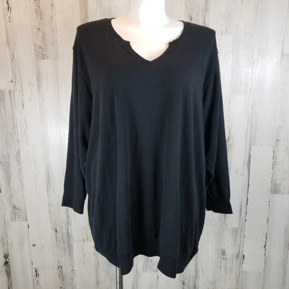Torrid Black Long Sleeve V-Neck Top Size 5X - Picture 1 of 5